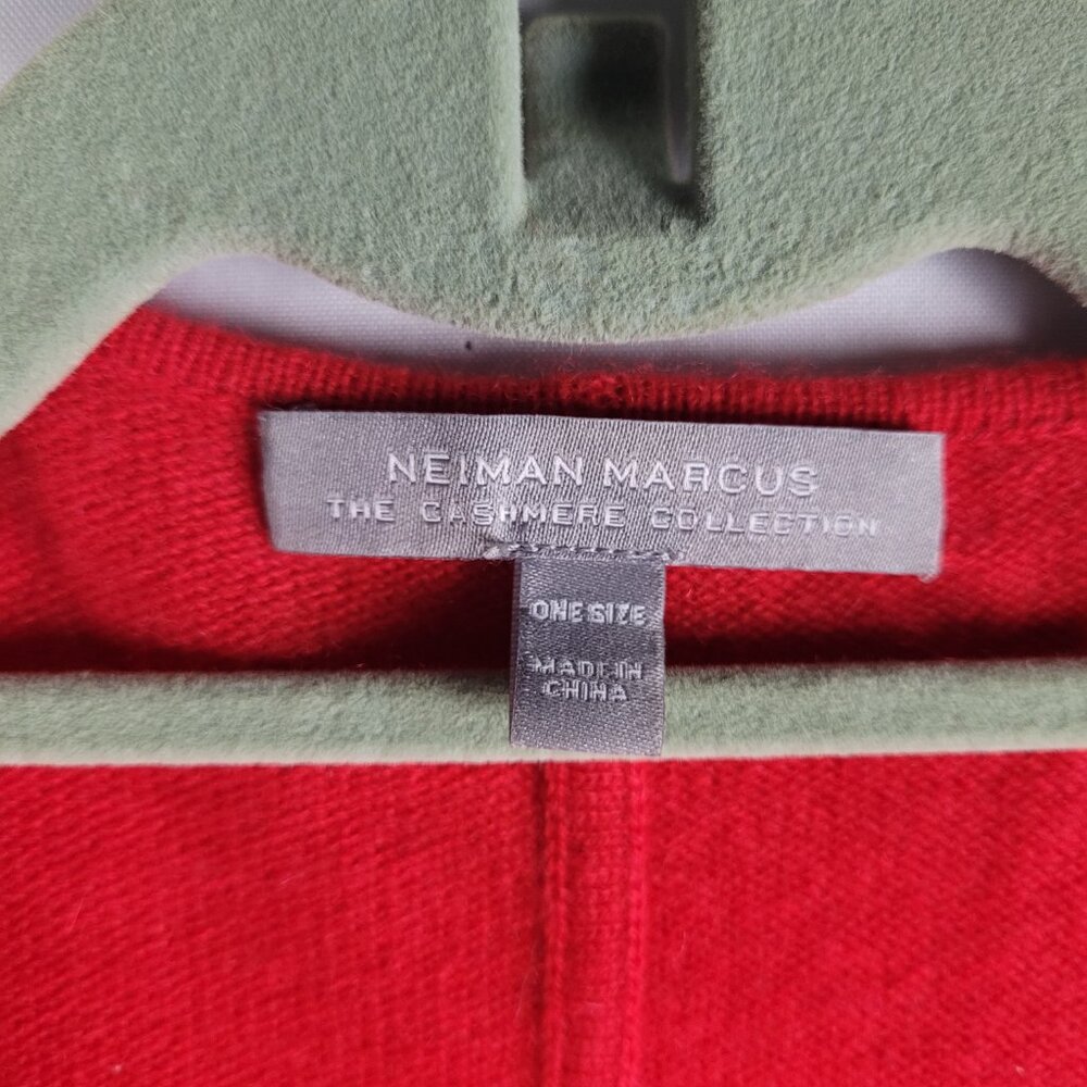 Neiman Marcus Womens Red Cashmere Duster Cardigan Sweater Size OS Open Front - Picture 2 of 3